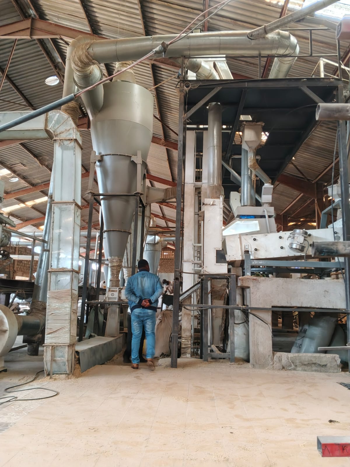 Rice processing equipment at a Mwea facility